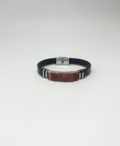 Lærarmbånd med oransje rav